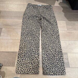 Abercrombie & Fitch Animal Print Wide Leg Pants